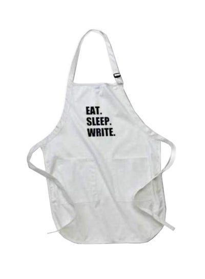 اشتري Eat Sleep Write Printed Apron With Pockets  22 x 30inch أبيض في مصر