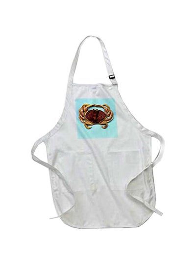 Buy Crab Printed Apron With Pockets  22 x 24inch White in Egypt