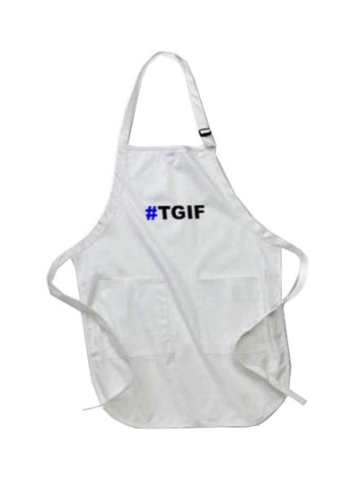 Buy Tgif Printed Apron With Pouch Pockets White 22 X 24inch in Egypt