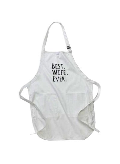 اشتري Full Best Wife Ever Printed Apron With Pockets  22 x 30inch أبيض في مصر