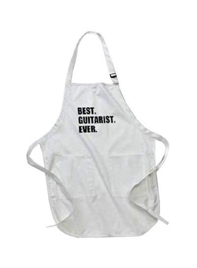 Buy Best Guitarist Ever Printed Apron With Pockets White 22 x 30inch in Egypt