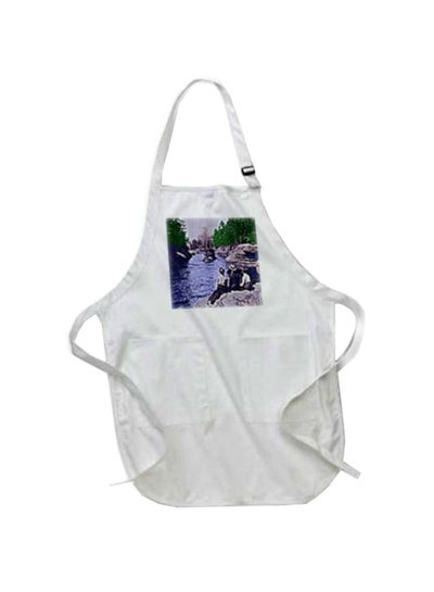 Buy Vintage 1899 Wisconsin Dells Narrows Printed Apron With Pockets White 22 X 24inch in Egypt