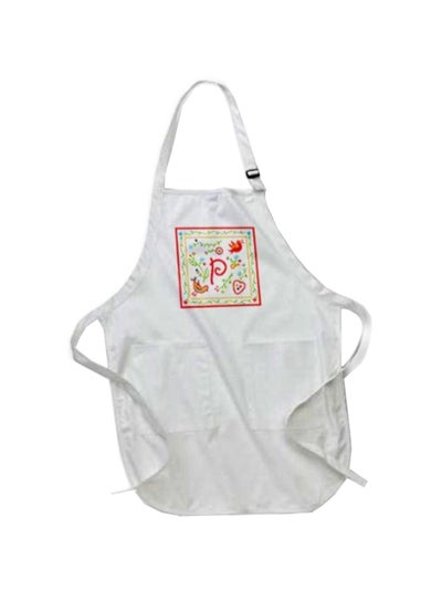 Buy Letter P Monogram Inspired Printed Apron With Pockets  22 x 30inch White in Egypt