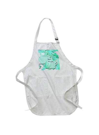 Buy Medium Length Printed Apron With Pockets White 22 x 24inch in Egypt