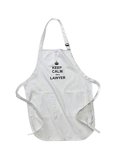 اشتري Keep Calm Im A Lawyer Printed Apron With Pockets  22 x 30inch أبيض في مصر