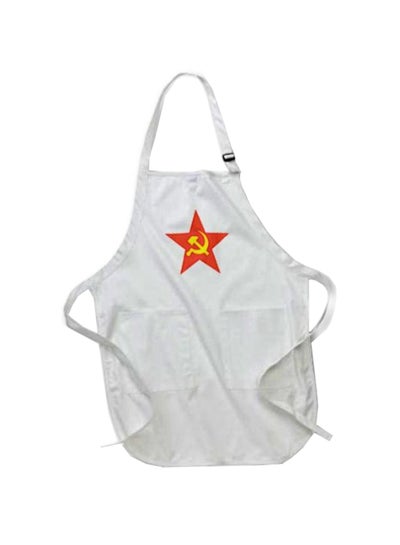 Buy Soviet Star Communism Printed Apron With Pockets Green White in Egypt