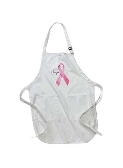 Buy Hope Ribbon Printed Apron With Pockets White 22 x 30cm in Egypt