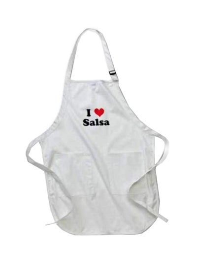 Buy Love Salsa Printed Apron With Pouch Pockets White 22 X 30inch in Egypt