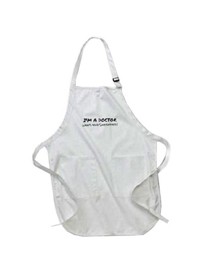 Buy I'M A Doctor What'S Your Superpower  Printed Apron With Pockets White 22 X 24inch in Egypt