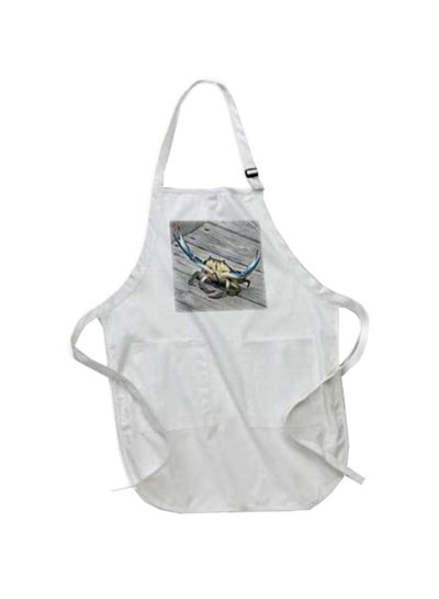 Buy Crab Marine Printed Apron With Pouch Pockets White 22 x 24inch in Egypt