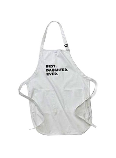 Buy Best Daughter Ever Printed Apron With Pouch Pockets White 22 x 24inch in Egypt