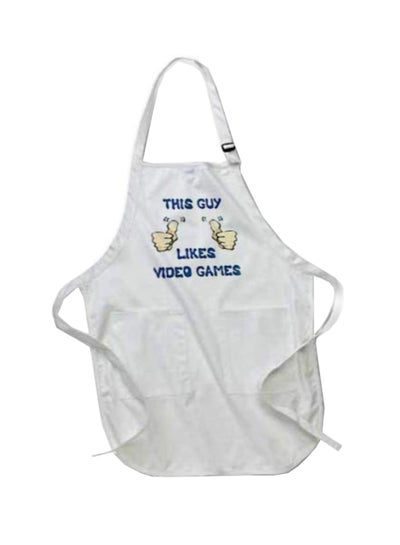 Buy This Guy Likes Video Games Printed Apron With Pockets White in Egypt