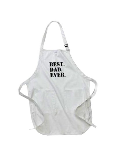 Buy Best Dad Ever Printed Apron With Pockets Green White in Egypt