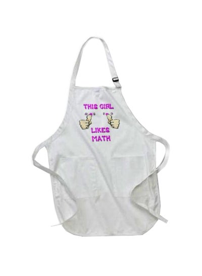 Buy This Girl Likes Math Printed Apron With Pockets White in Egypt