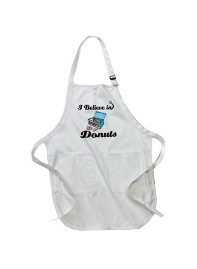 Buy I Believe In Donuts Printed Apron With Pockets White in Egypt