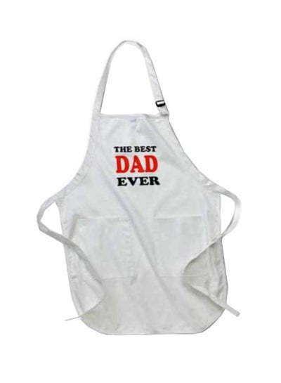 Buy The Best Dad Ever Printed Apron With Pockets White in Egypt