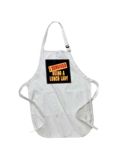 Buy I Survived Being A Lunch Lady Printed Apron With Pockets White in Egypt