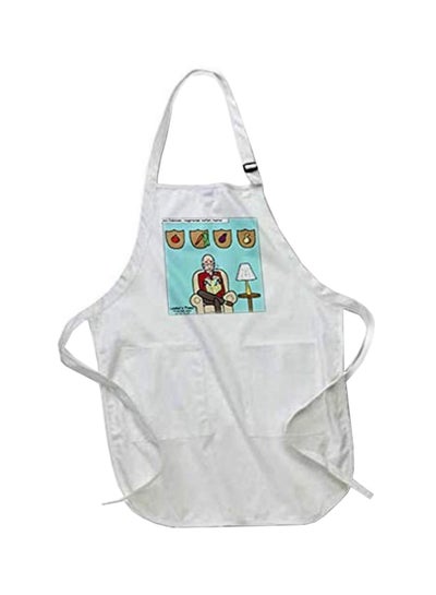 Buy Bill Felkman Vegetarian Safari Hunter Printed Apron With Pockets White 22 x 30inch in Egypt