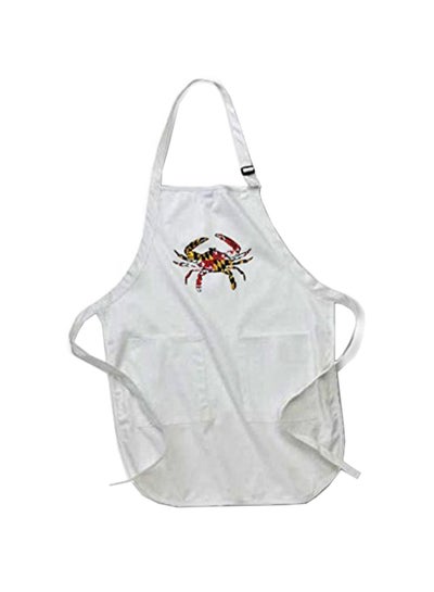 Buy Maryland Crab Flag Printed Apron With Pockets White 22 x 30inch in Egypt