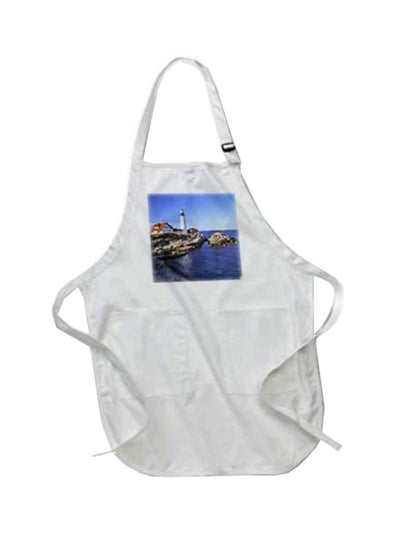 Buy Lighthouse Printed Apron With Pouch Pockets White 22 x 30inch in Egypt