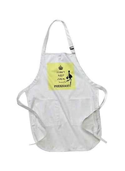 Buy I Cant Keep Calm Because I'M Pregnant Printed Apron With Pockets White 22 x 24cm in Egypt