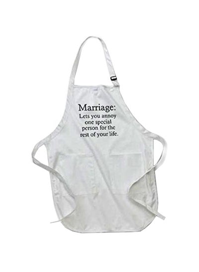 Buy Marriage Annoy One Special Person For The Rest Of Your Life Printed Apron With Pockets White 22 x 24inch in Egypt