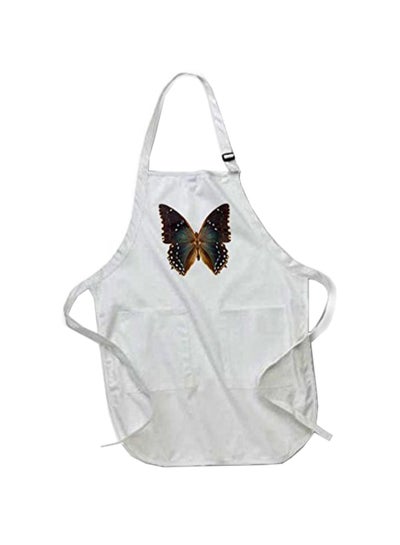 Buy Butterfly Photograph Printed Apron With Pockets White 22 X 30inch in Egypt