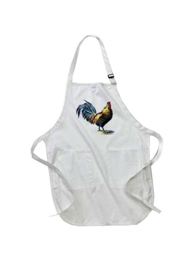 Buy Victorian Rooster Printed Apron With Pockets White 22 x 30inch in Egypt