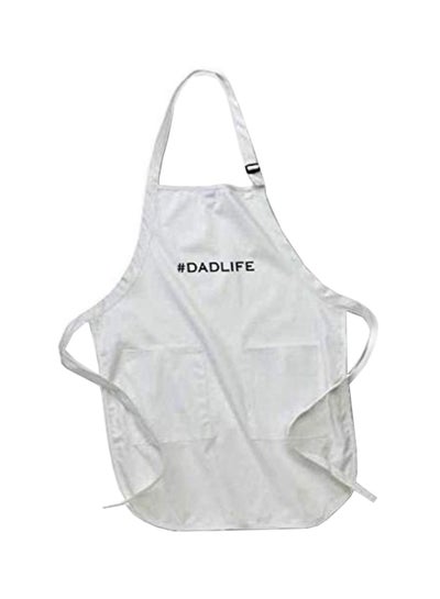 Buy Dad Life Printed Apron With Pockets White 22x30inch in Egypt