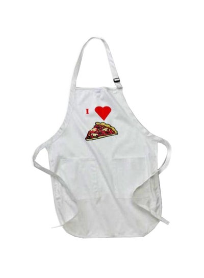 Buy I Love Pizza Printed Apron With Pockets White 22 x 30inch in Egypt