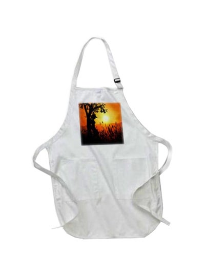 Buy Sunset Cowgirl Printed Apron With Pockets White 22 x 30cm in Egypt