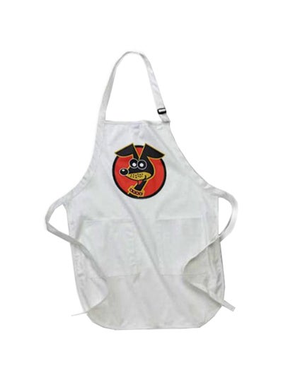 Buy Retro Style Pet Cartoon Printed Apron With Pockets White in Egypt