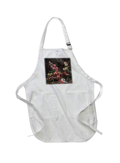 Buy An Opulent Floral Still Life With Fruit Printed Apron With Pockets White in Egypt