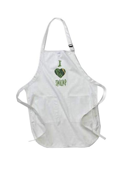 Buy I Love Shrimp Printed Apron With Pockets White in Egypt