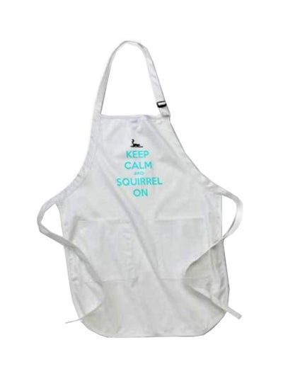 Buy Keep Calm And Squirrel On Printed Apron With Pockets White 22 X 24inch in Egypt