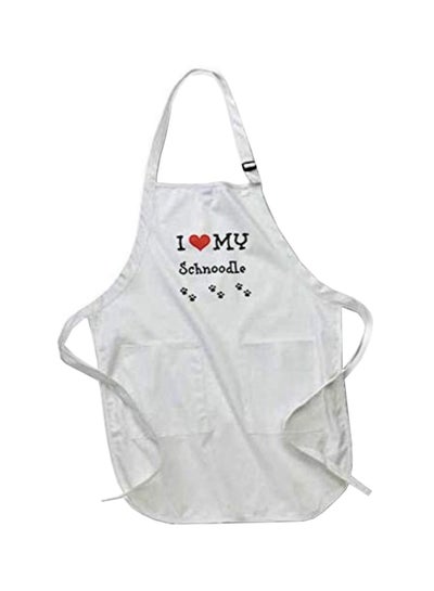 Buy Love My Schnoodle Printed Apron With Pockets White 22 x 24inch in Egypt