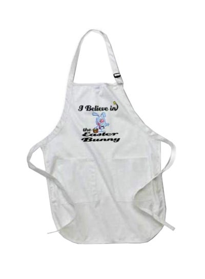 اشتري I Believe In Easter Bunny Printed Apron With Pockets White ألوان متعددة في مصر