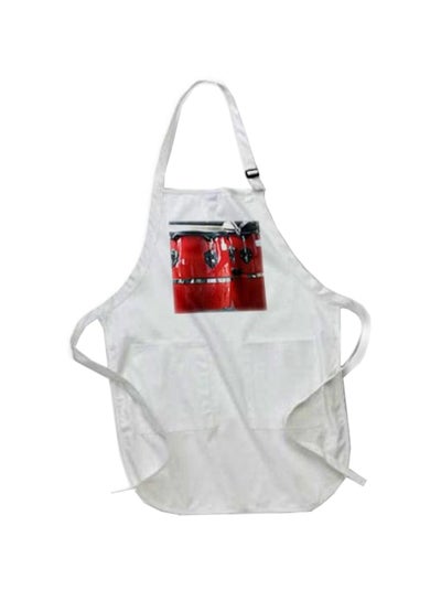 Buy Conga Drums Printed Apron With Pockets White in Egypt