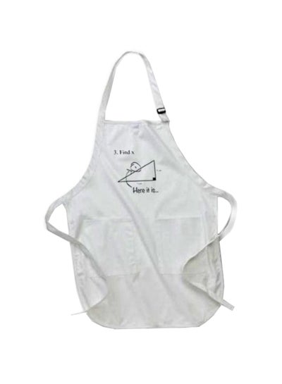 Buy Find X Here It Is Printed Apron With Pockets White in Egypt