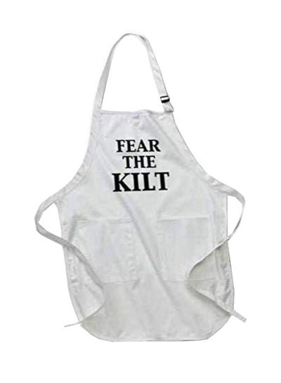 Buy Fear The Kilt Printed Apron With Pockets White in Egypt