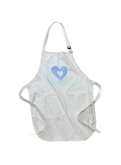 Buy Heart Printed Apron With Pockets White 22 x 30inch in Egypt