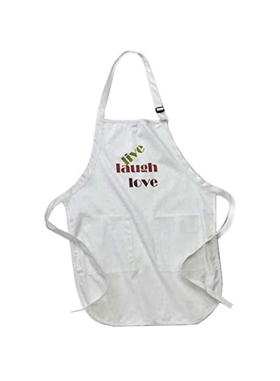 Buy Live Laugh Love Printed Apron With Pockets White 22 x 30inch multicolor in Egypt