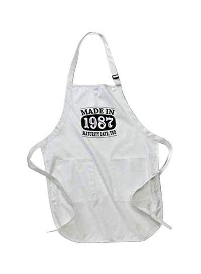 Buy Made In 1987 Maturity Date Tdb Printed Apron With Pockets White 22 x 30inch in Egypt