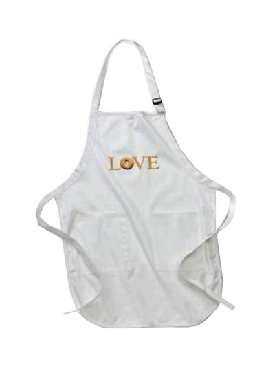 اشتري Love Bagels Printed Apron With Pockets  22 x 30inch أبيض في مصر