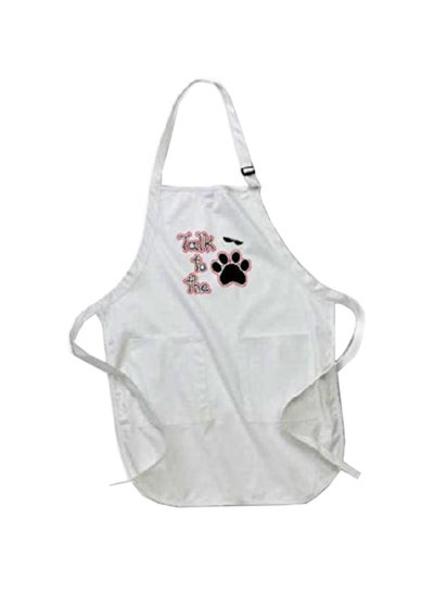 Buy Talk To The Paw Cool  Cat Printed Apron With Pockets White 22 x 30inch multicolor in Egypt