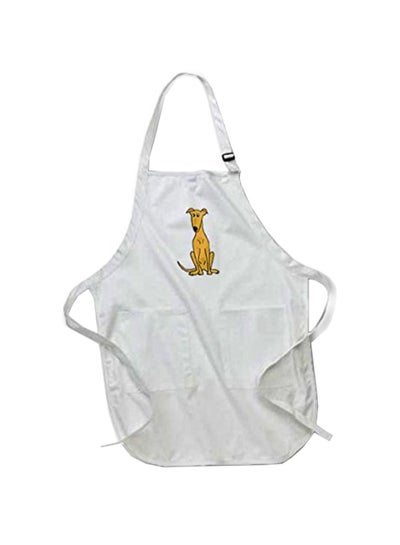 Buy Cute Fawn Greyhound Dog  Printed Apron With Pockets White 22 x 30inch multicolor in Egypt