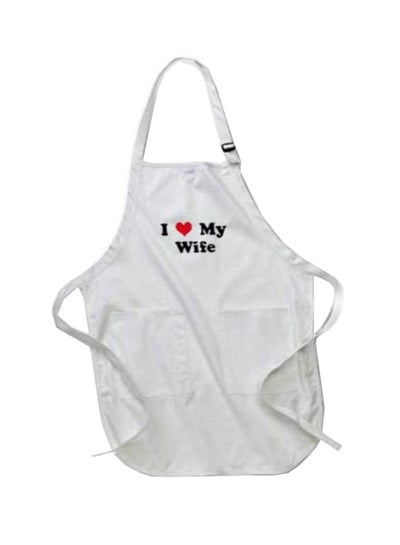 Buy I Love My Wife Printed Apron With Pockets White 22 x 30inch in Egypt