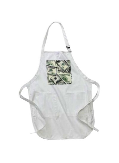 Buy 100 Dollar Bill Printed Apron With Pouch Pockets White 22 x 30inch in Egypt