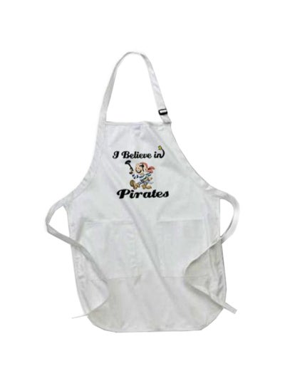 Buy I Believe In Pirates Printed Apron With Pockets White 22 x 30inch multicolor in Egypt