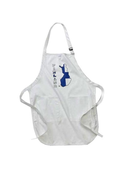 Buy The Flag Of Finland Printed Printed Apron With Pockets White 22 x 24inch in Egypt